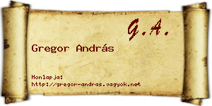 Gregor András névjegykártya